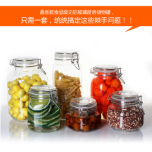 High quality 1000ml 1l bulk large capacity glass food jar snack jar glass storage jar with FDA certification